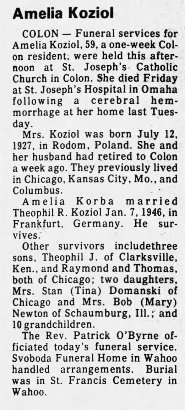 Clipping from Fremont Tribune